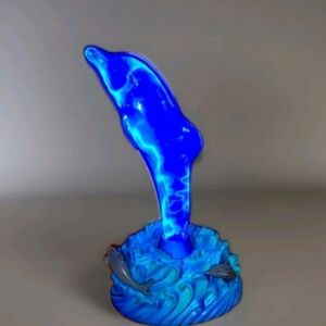 Lumisource Blue Dolphin Electra Plasma Lamp 12" Vintage Y2K Retro Light